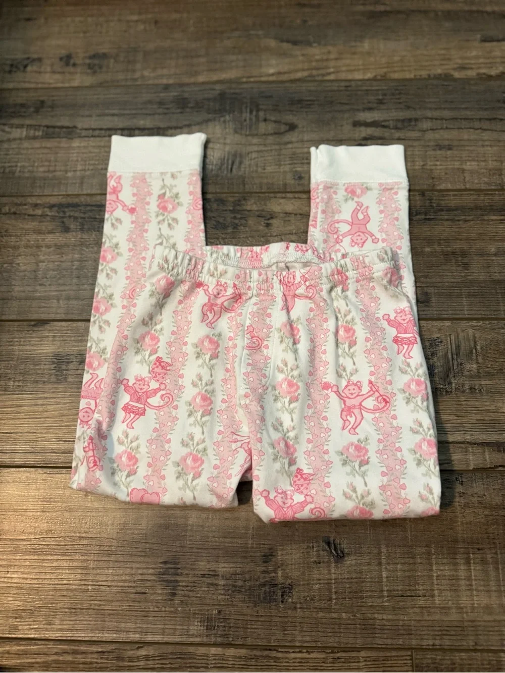 Roller Rabbit Girls White & Pink Floral Kitty Pajama Bottoms